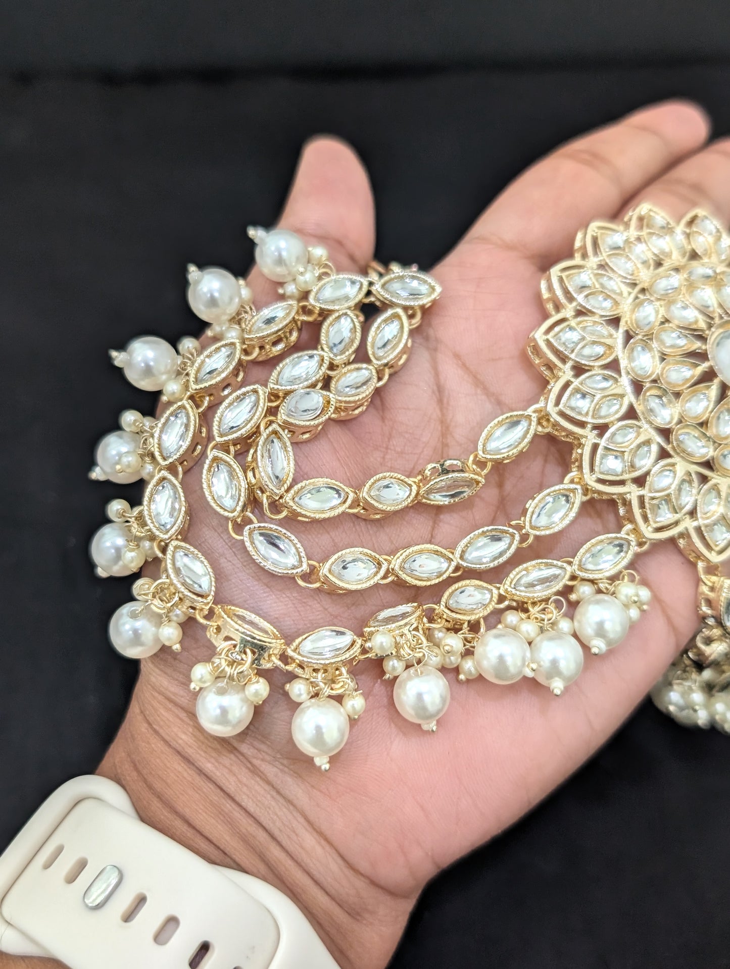 Kundan Bridal Clip on Hair brooch - D3