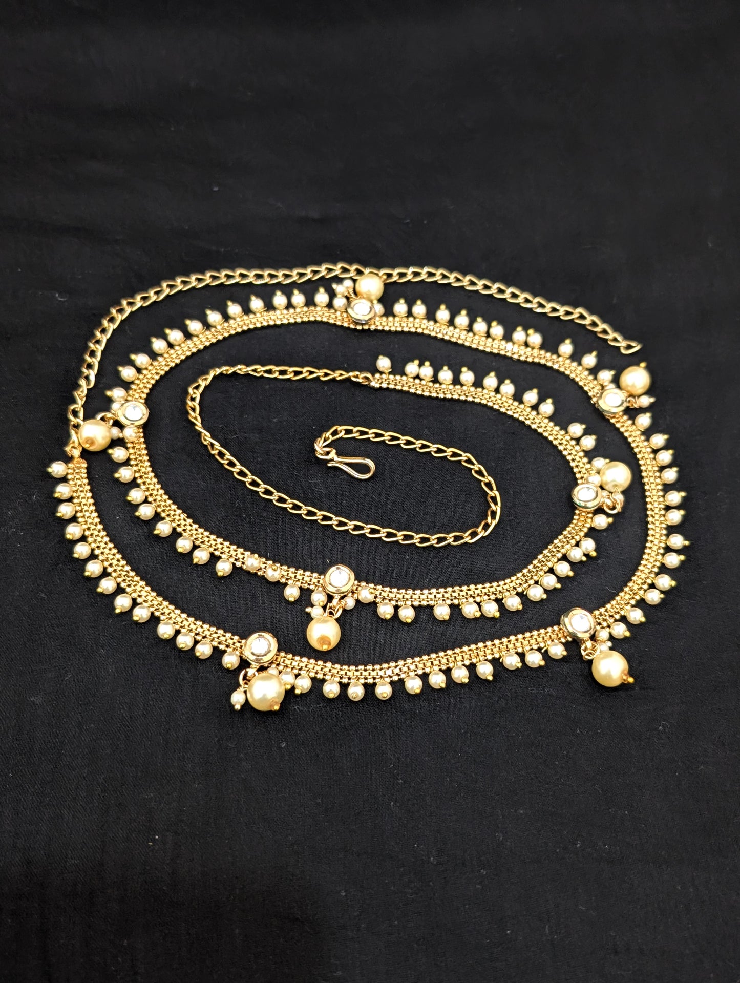 Gold plated Kundan Hip Chain / Waist Belt / Belly Chain
