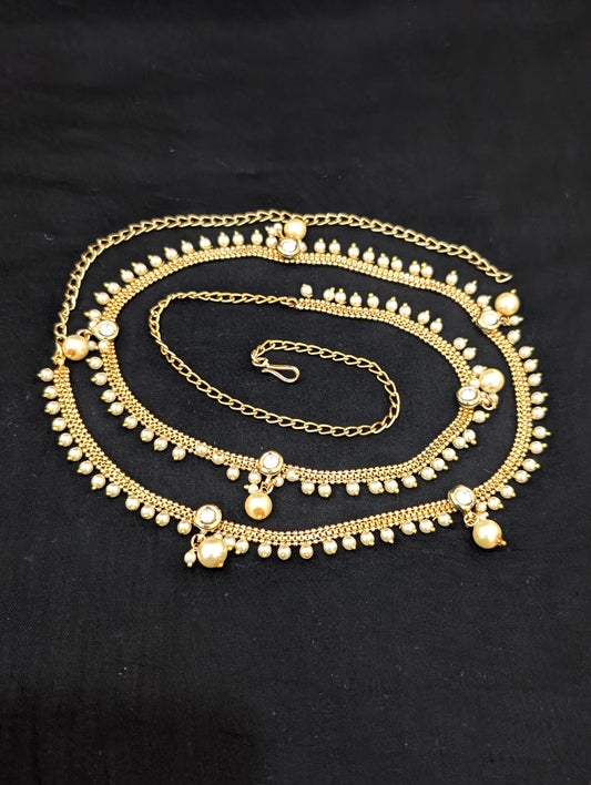 Gold plated Kundan Hip Chain / Waist Belt / Belly Chain
