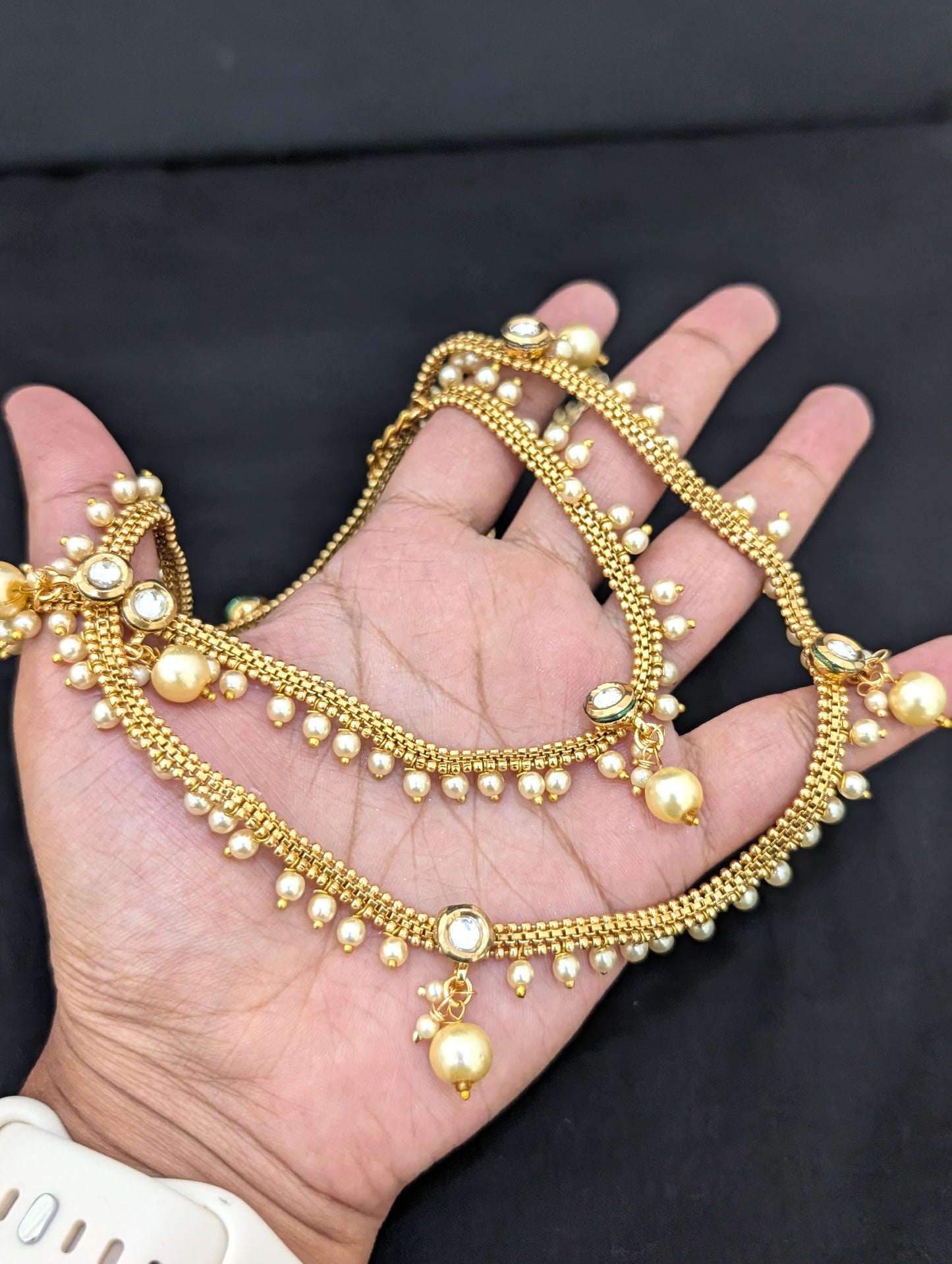 Gold plated Kundan Hip Chain / Waist Belt / Belly Chain