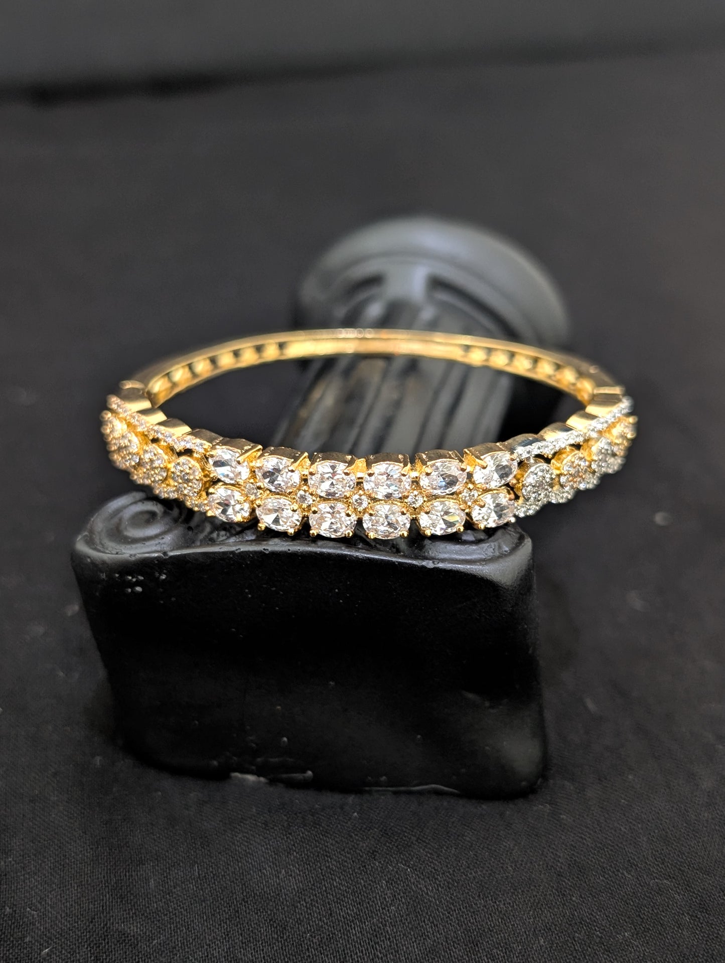 CZ stone One gram gold Bangle Bracelet - Design 28