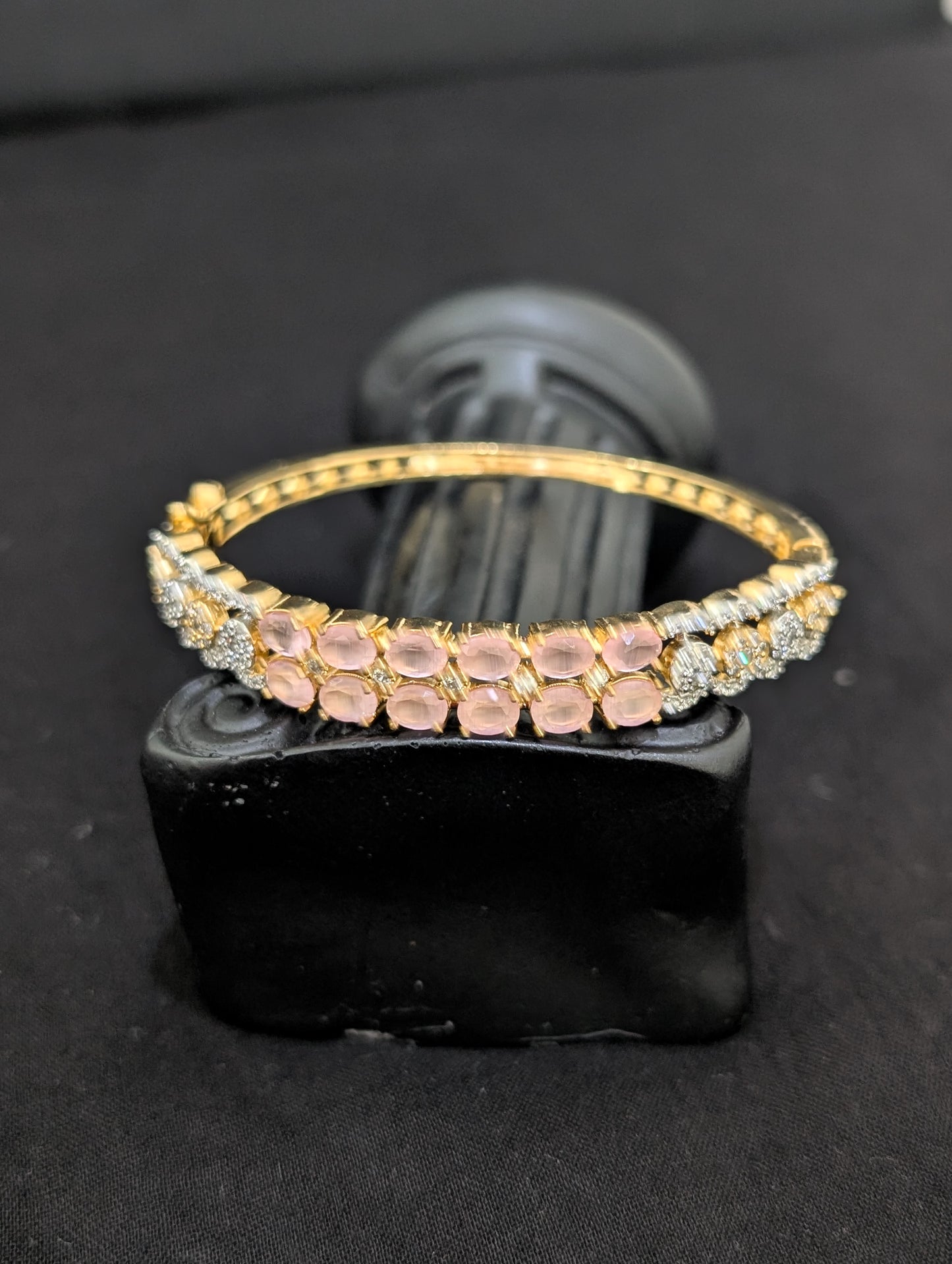 CZ stone One gram gold Bangle Bracelet - Design 28