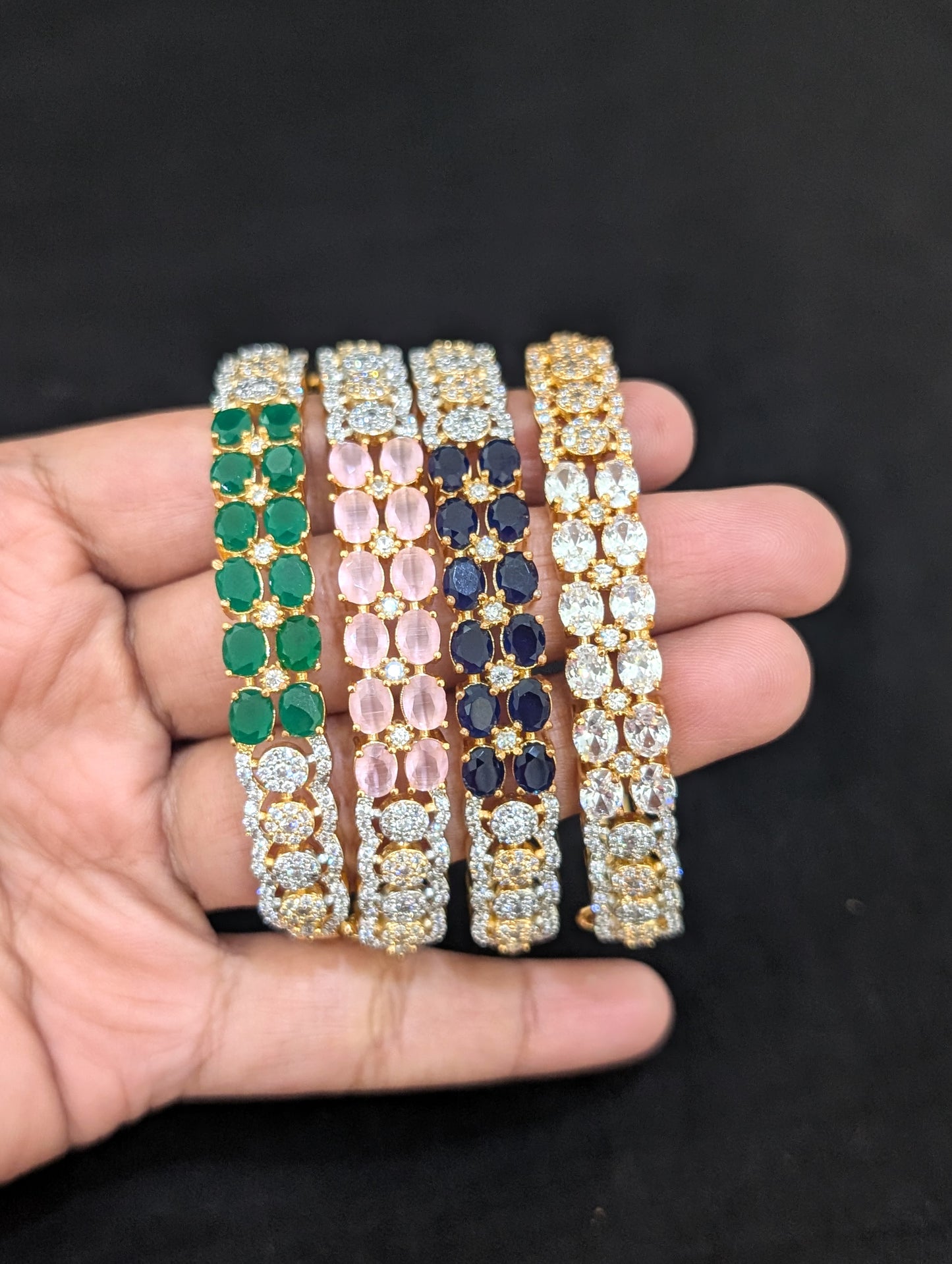 CZ stone One gram gold Bangle Bracelet - Design 28