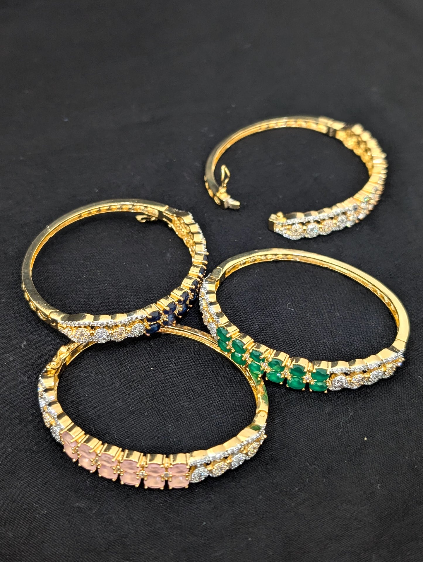 CZ stone One gram gold Bangle Bracelet - Design 28