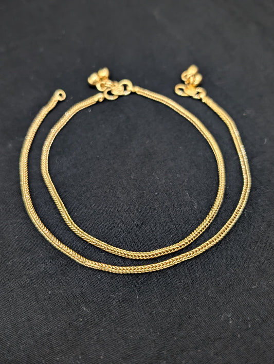 Gold plated thin delicate Anklets