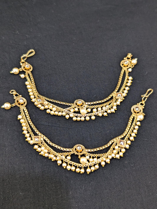 Dual layer link chain Polki Earrings chain / Maatal / Kaan Chain