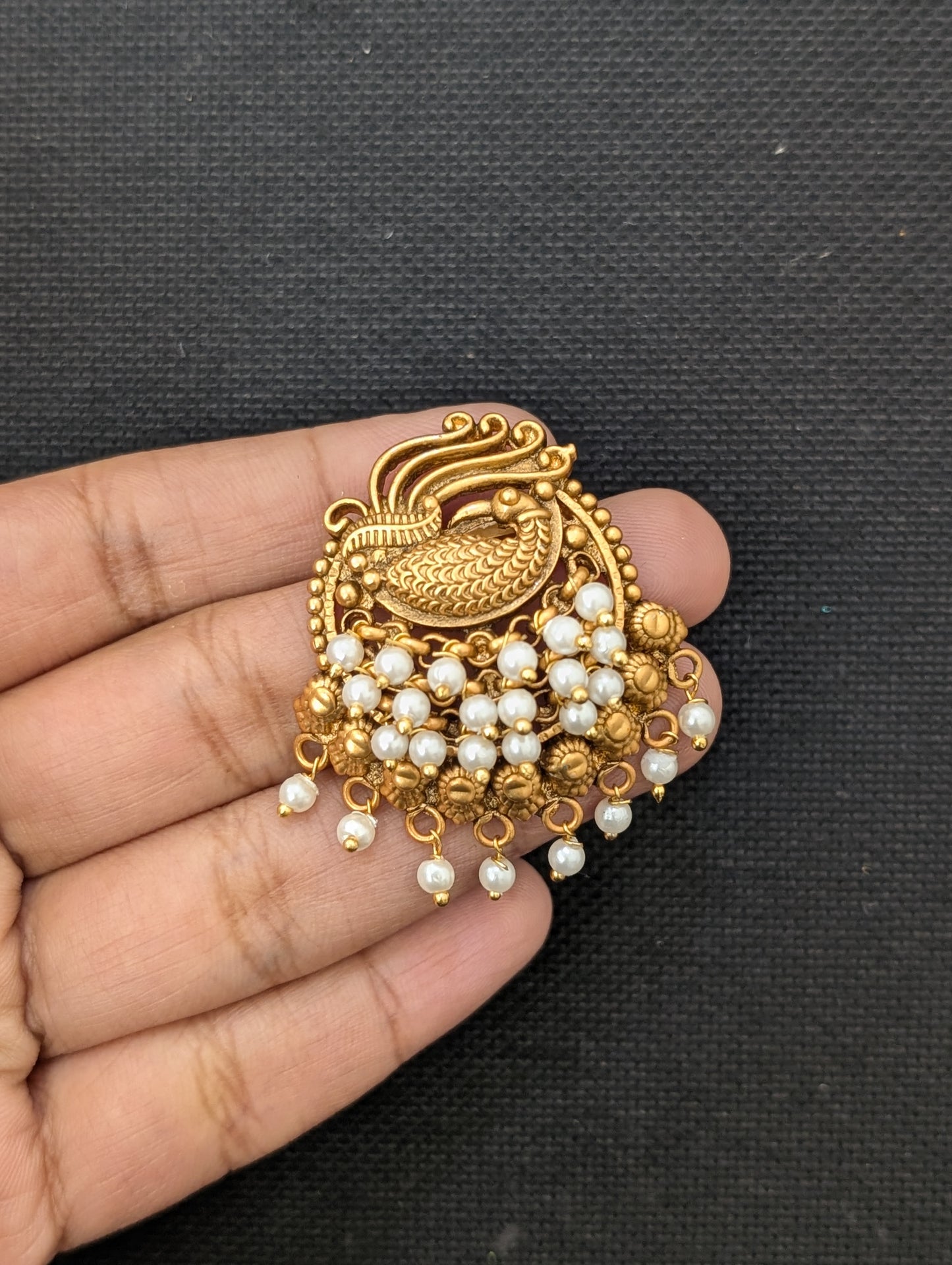 Peacock design Antique Chandbali Earrings