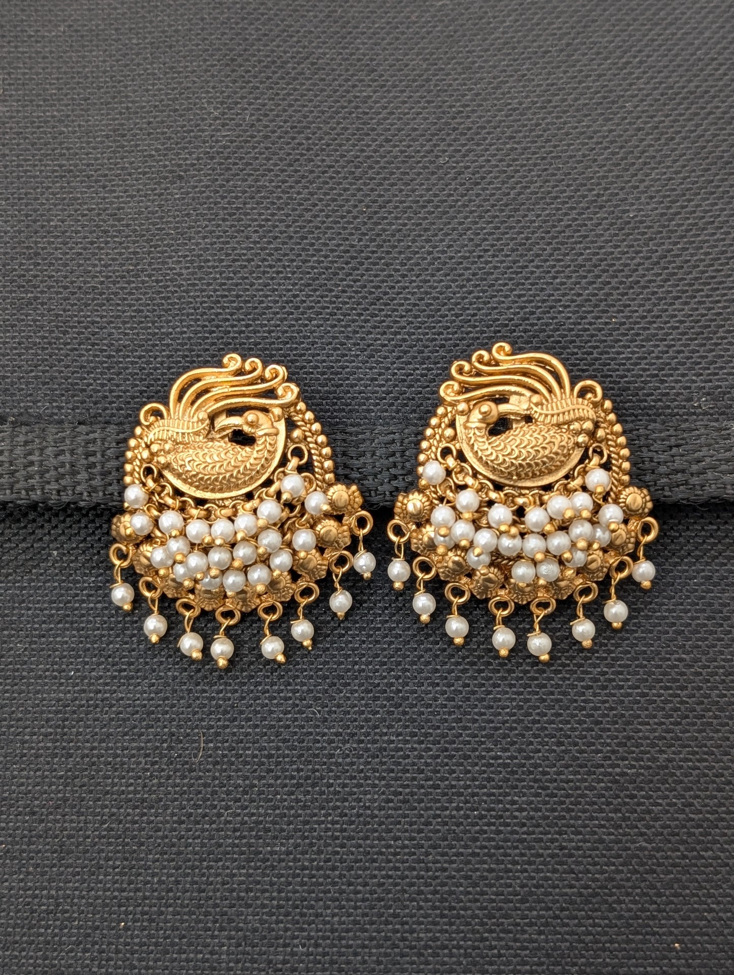 Peacock design Antique Chandbali Earrings