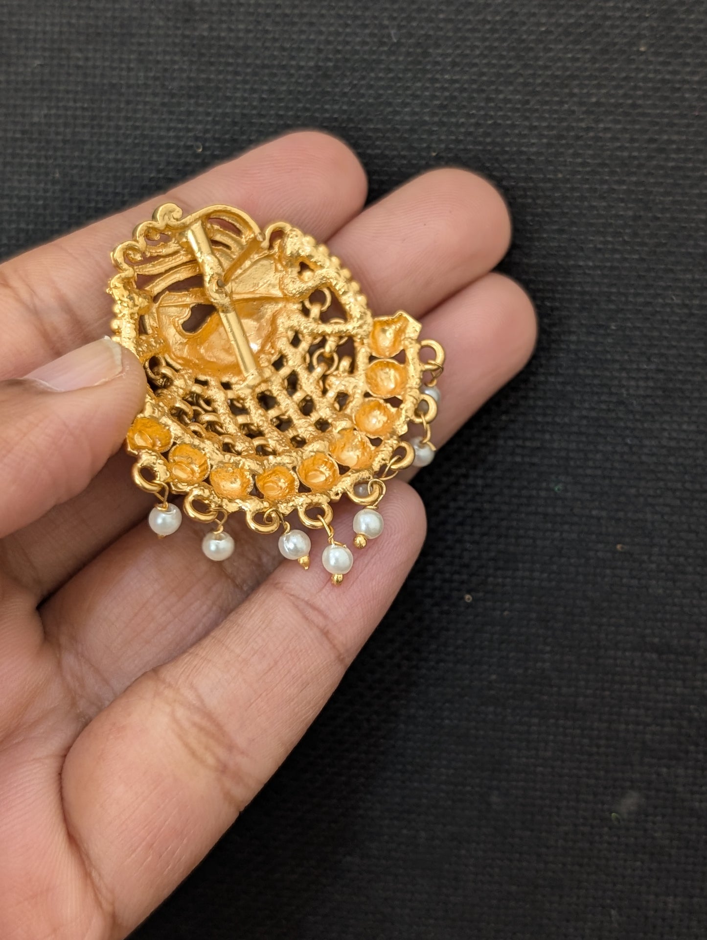 Peacock design Antique Chandbali Earrings