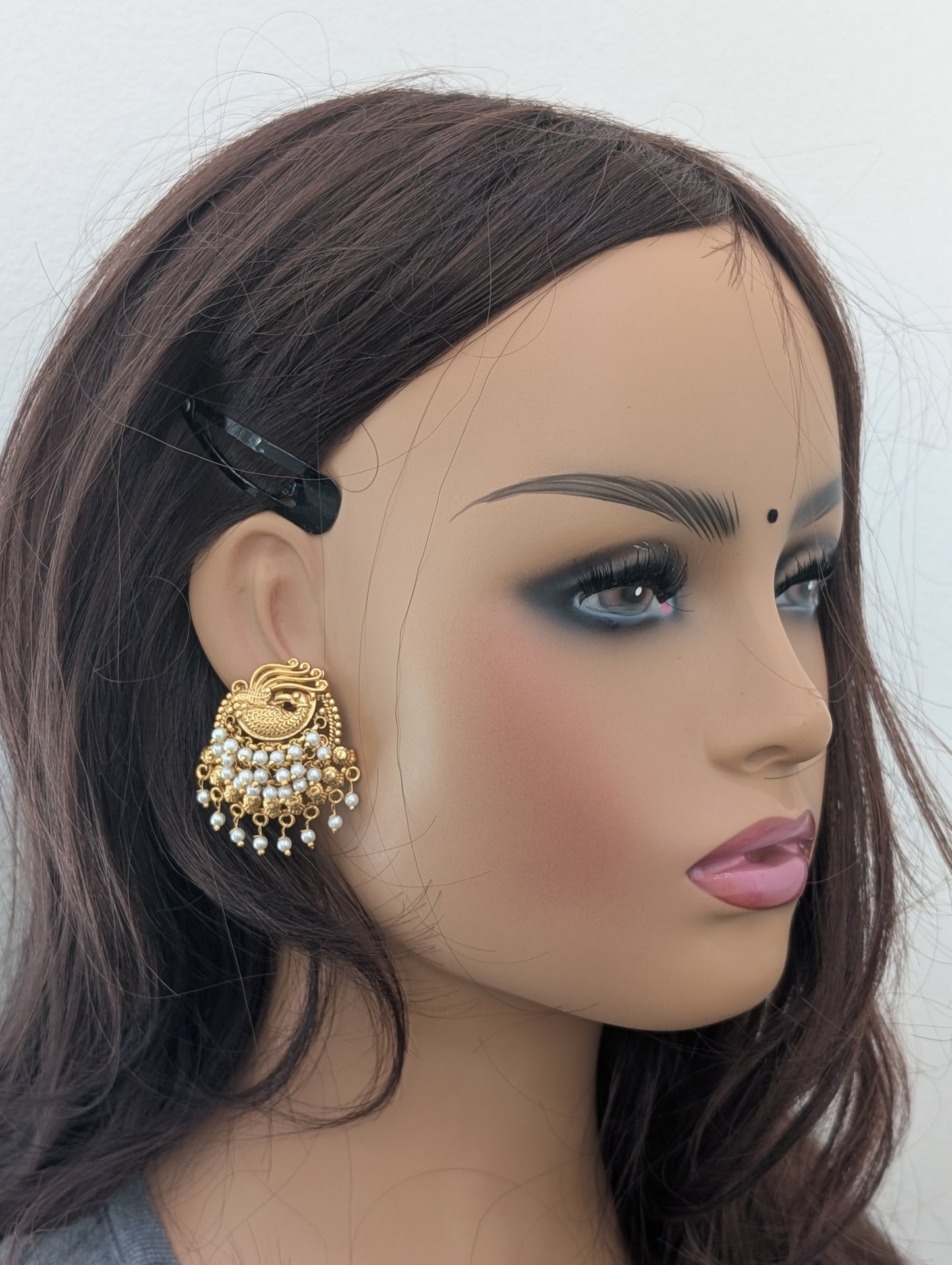 Peacock design Antique Chandbali Earrings