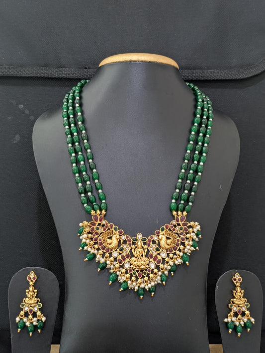 Kemp Mid length Beaded Necklace and Earrings set