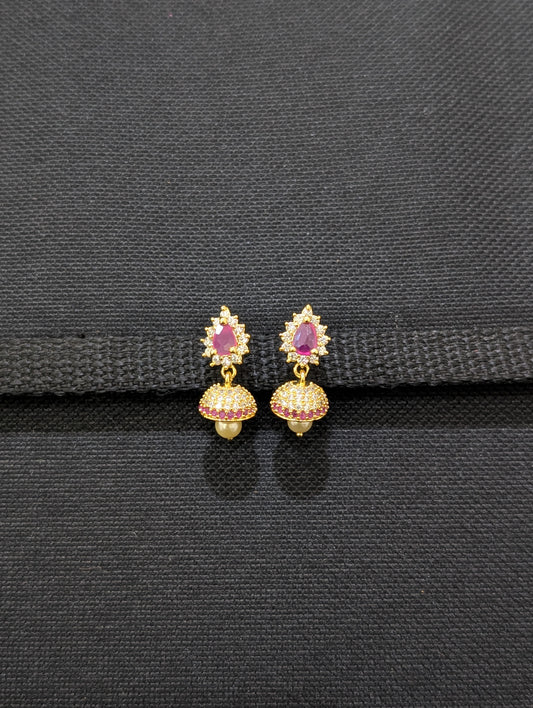 Small CZ Jhumka Earrings - D5