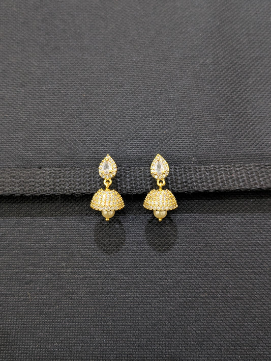 Small CZ Jhumka Earrings - D7