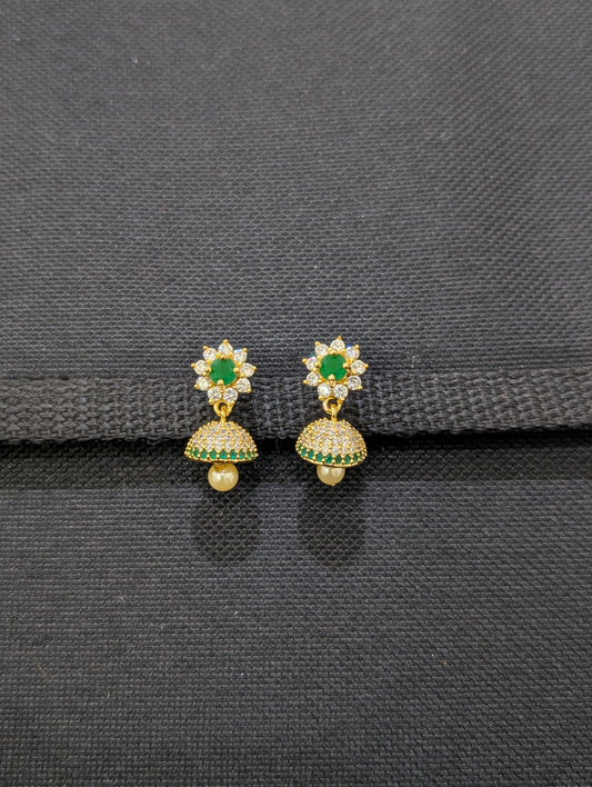 Small CZ Jhumka Earrings - D8