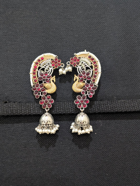 Dual tone Kemp Cuff Jhumka earrings