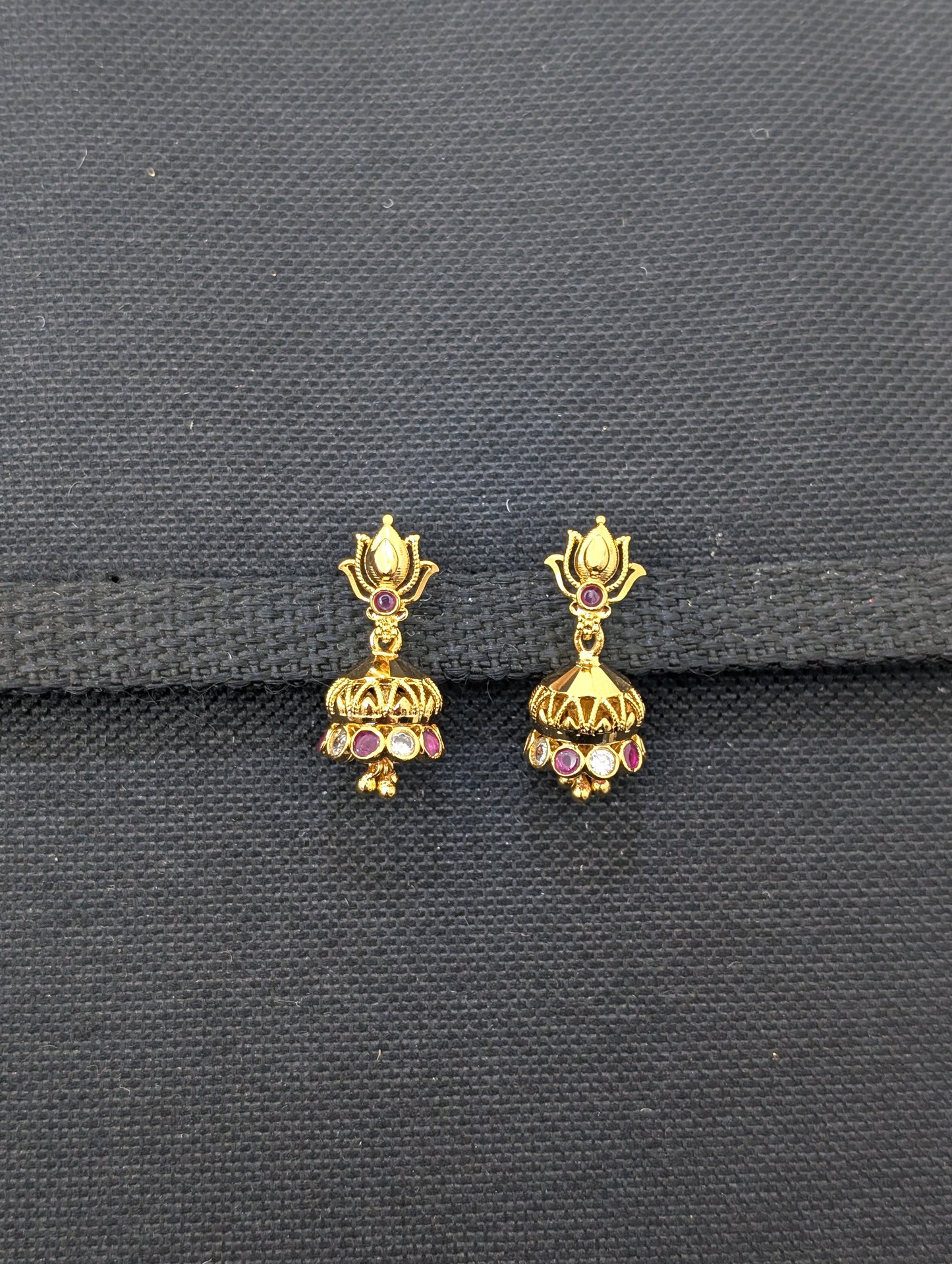 Micro gold plated Small CZ Jhumka Earrings