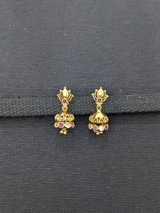 Micro gold plated Small CZ Jhumka Earrings