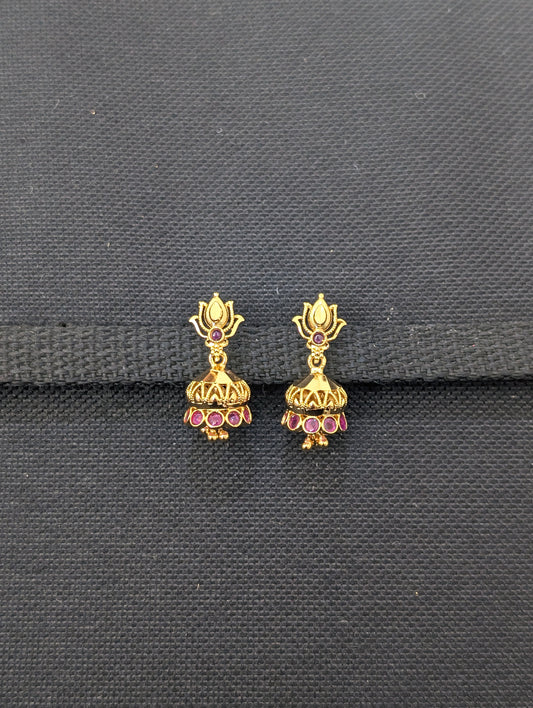 Micro gold plated Small CZ Jhumka Earrings