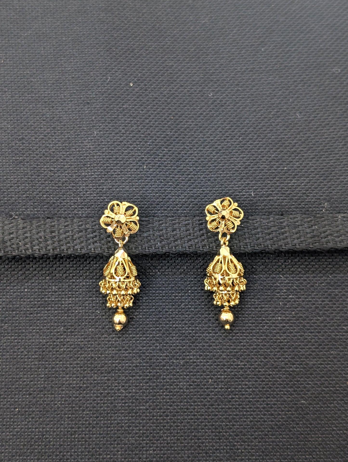 Micro gold plated Double layer Jhumka Earrings