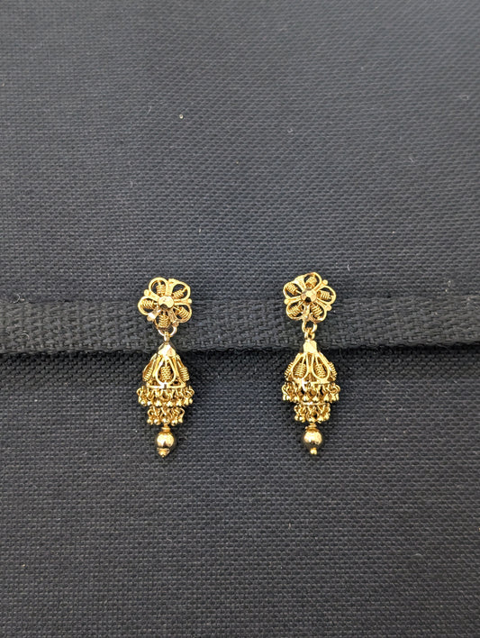 Micro gold plated Double layer Jhumka Earrings