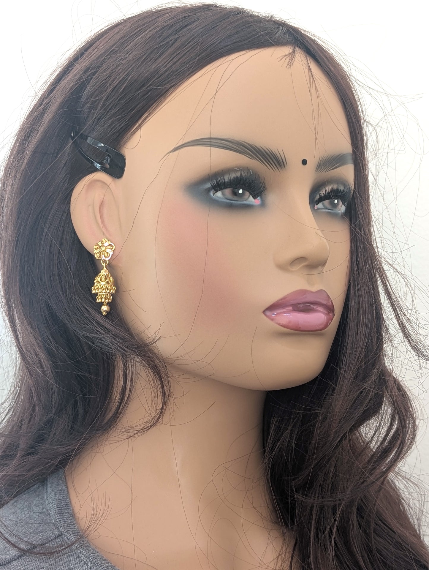 Micro gold plated Double layer Jhumka Earrings