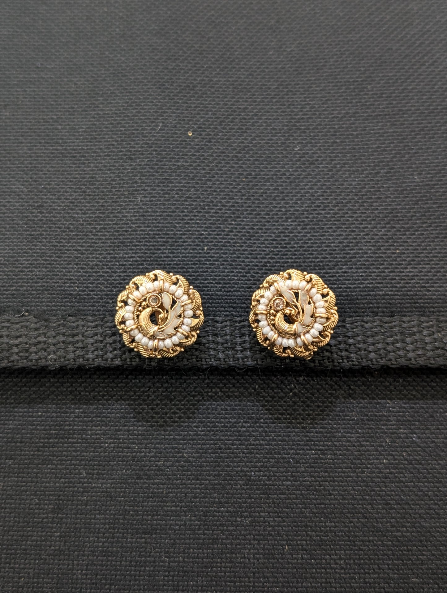 Antique Gold Peacock Stud earrings