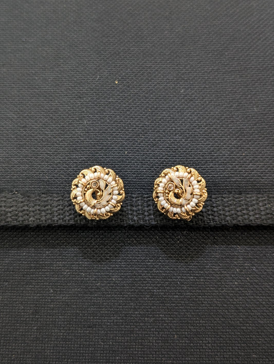 Antique Gold Peacock Stud earrings