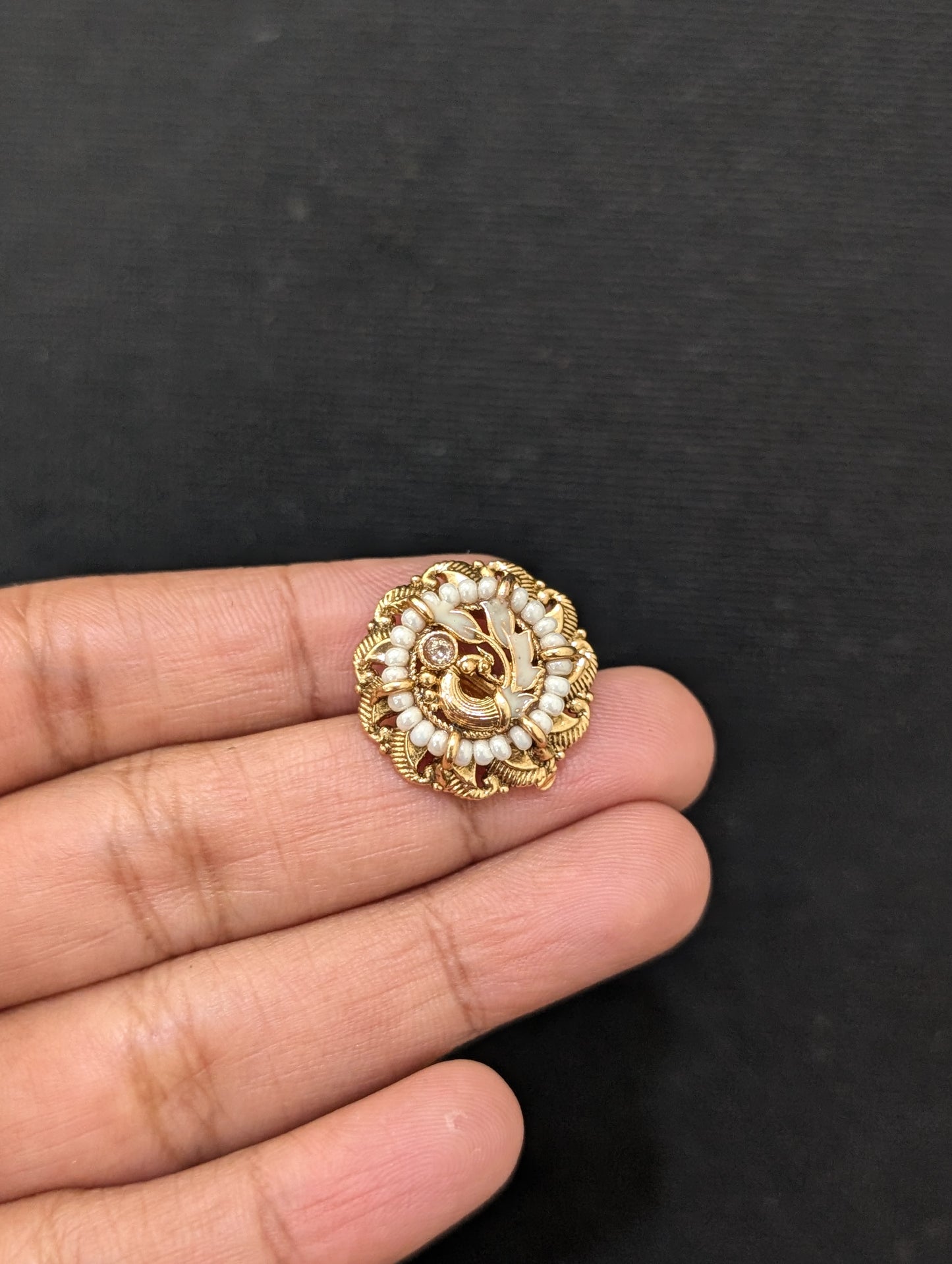 Antique Gold Peacock Stud earrings