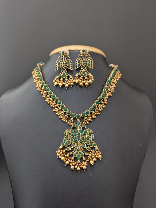 2 in 1 Choker Necklace and Earrings set