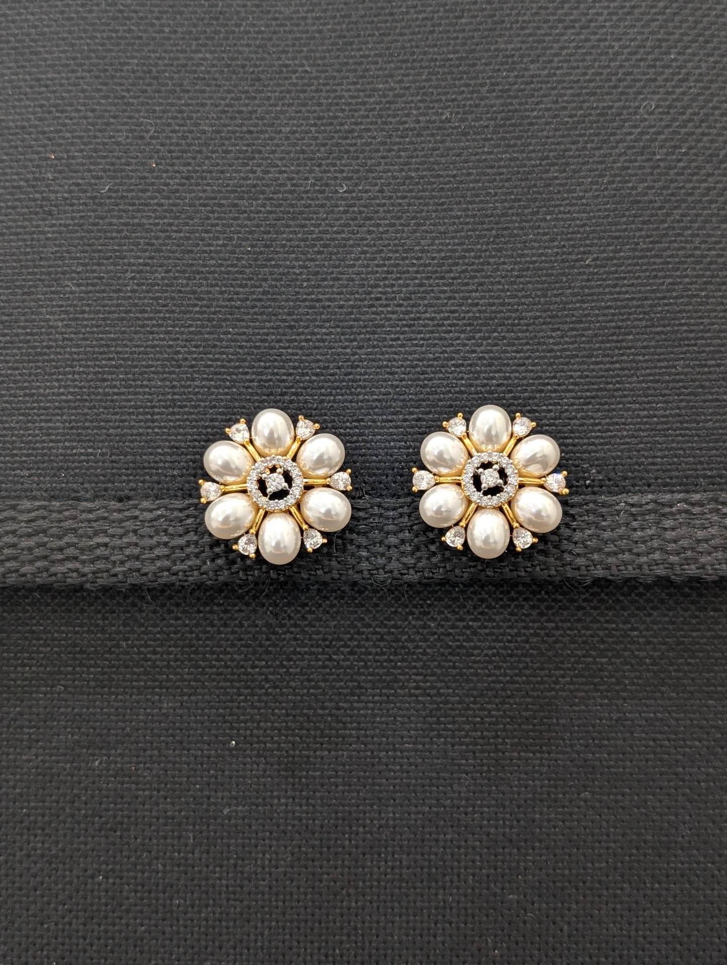 Pearl CZ Stud earrings
