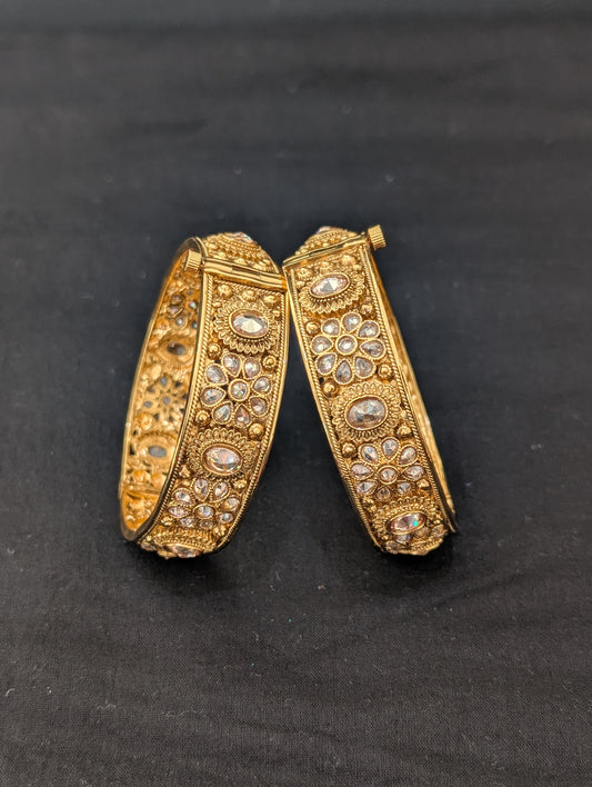 Polki stone Traditional Bangles - Design 1