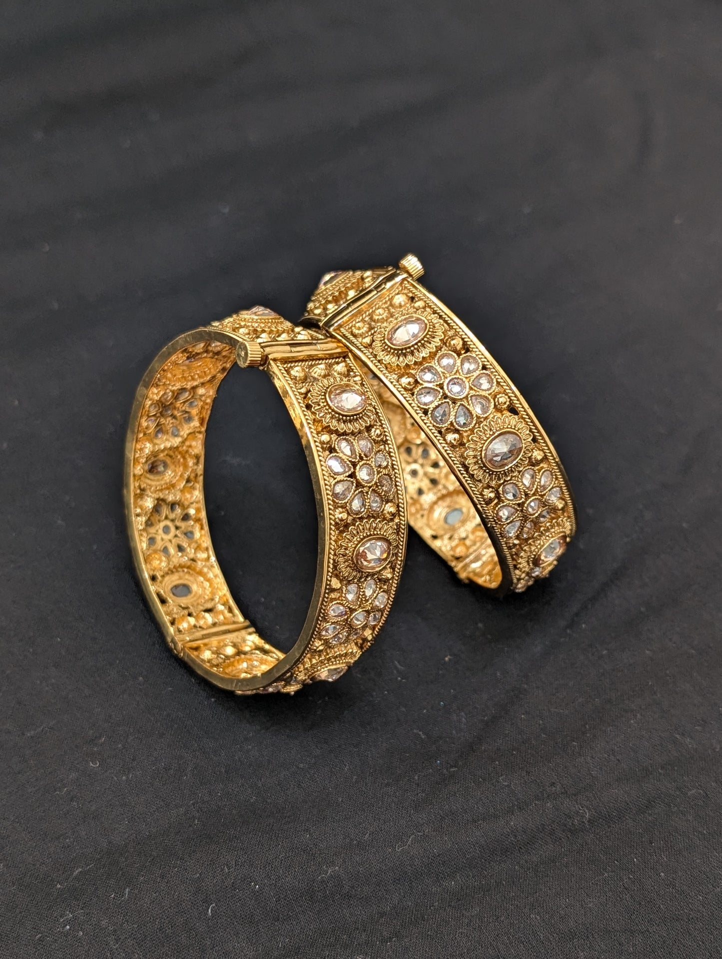 Polki stone Traditional Bangles - Design 1
