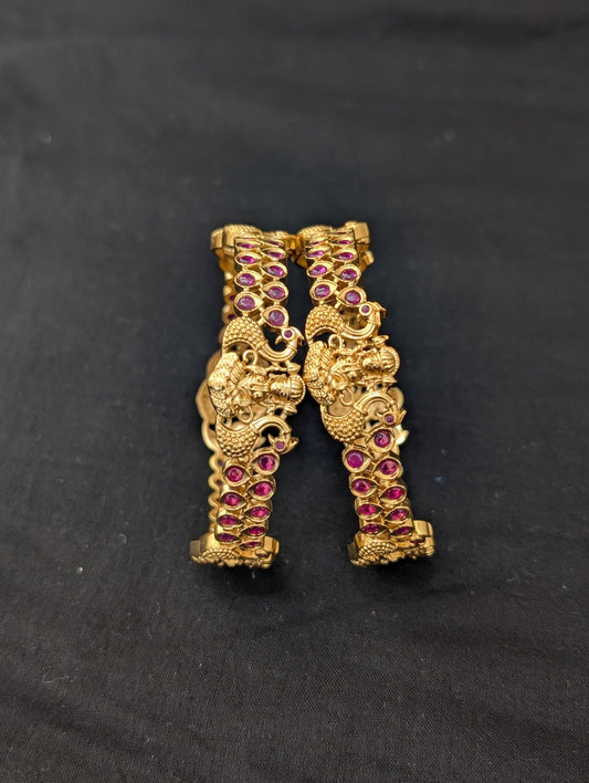 Lakshmi ji Ruby kemp Antique bangles