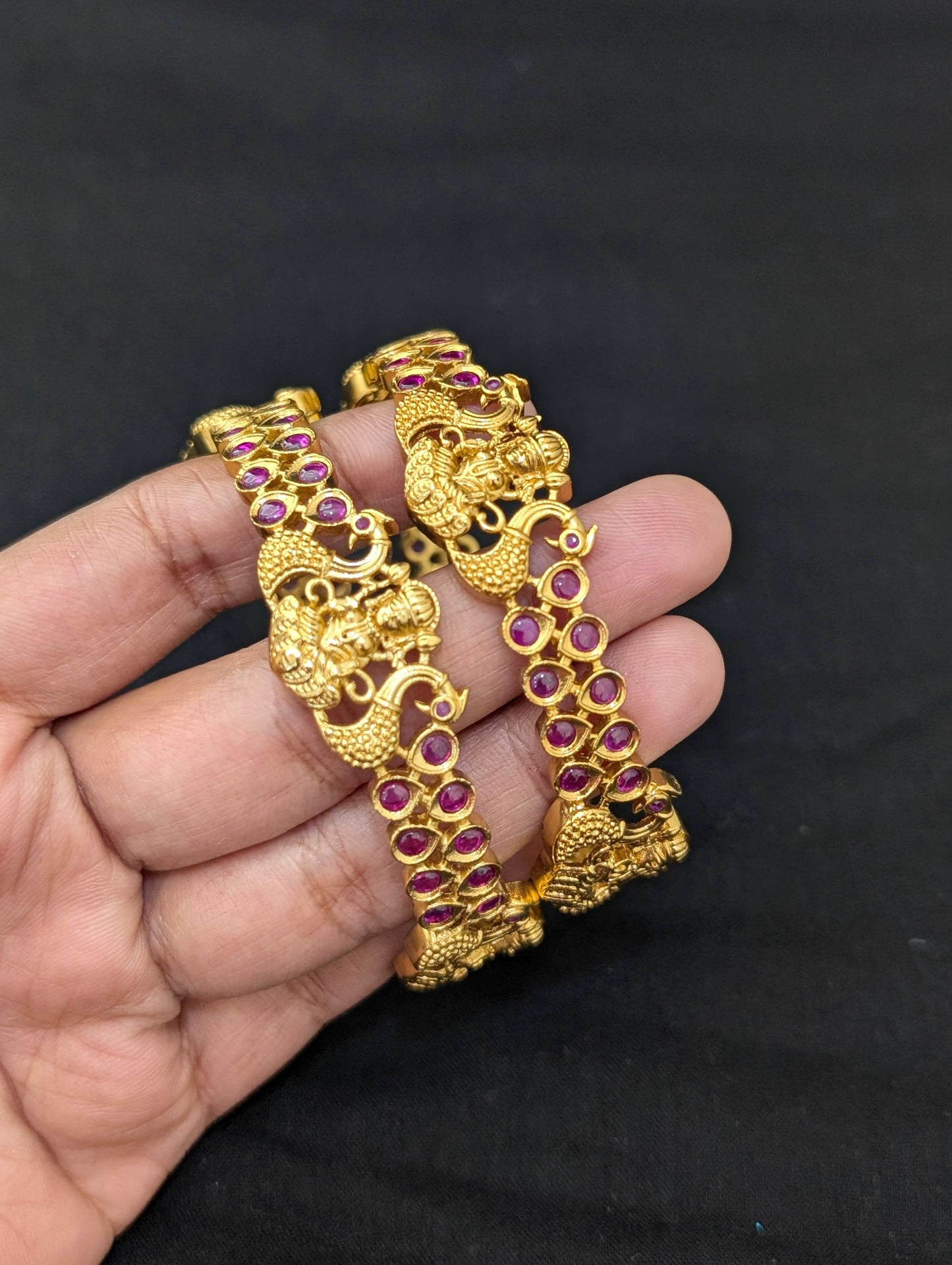 Lakshmi ji Ruby kemp Antique bangles