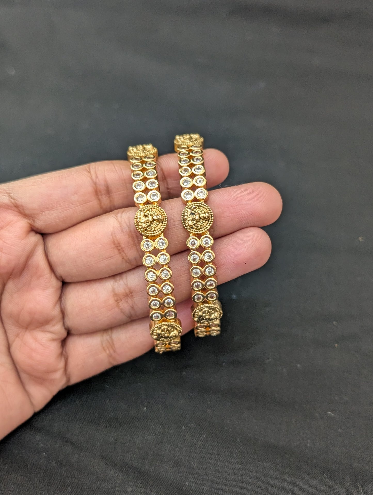 Goddess Lakshmi CZ stone Bangles