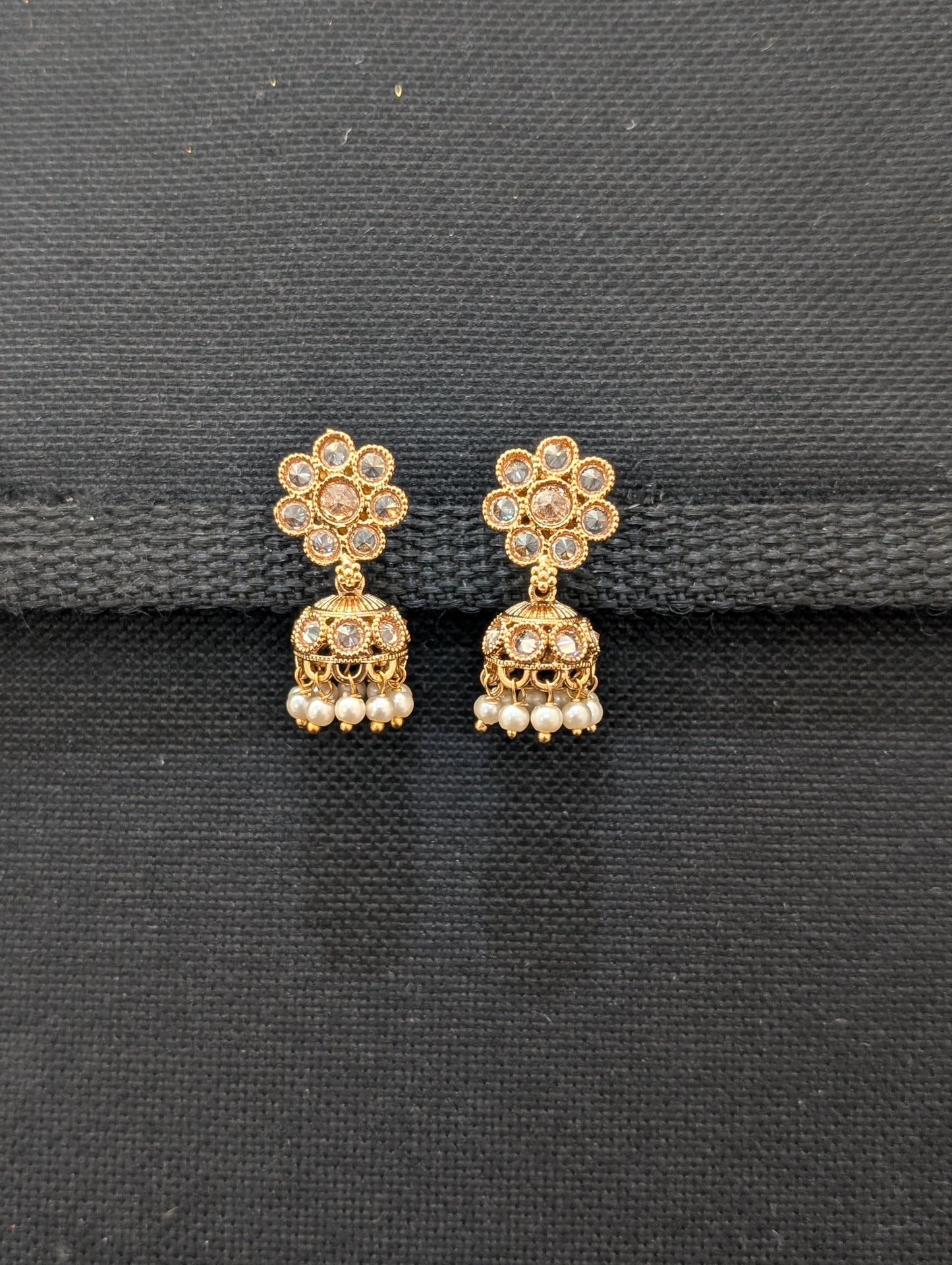 Small Flower design Polki Jhumka Earrings