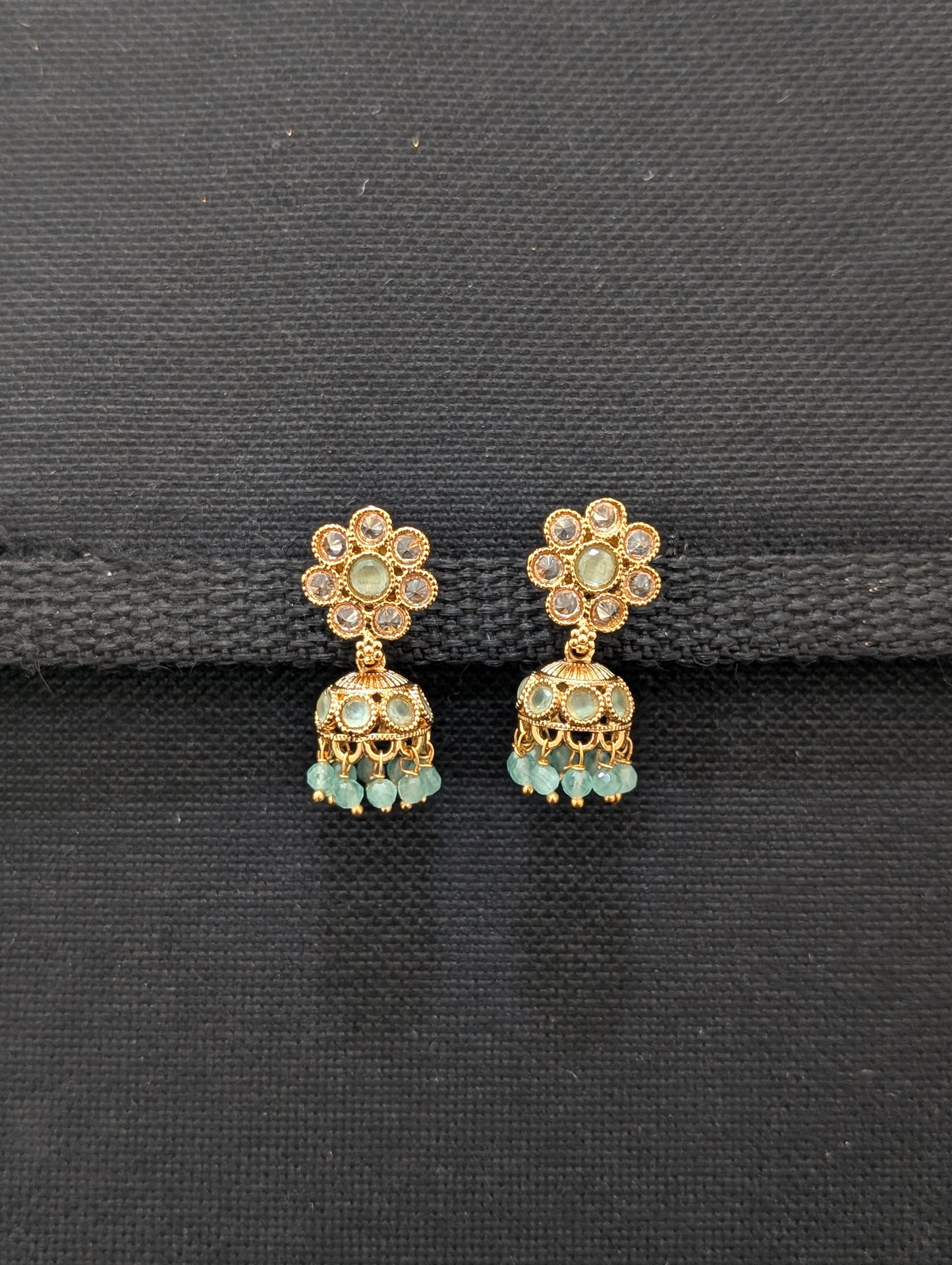 Small Flower design Polki Jhumka Earrings