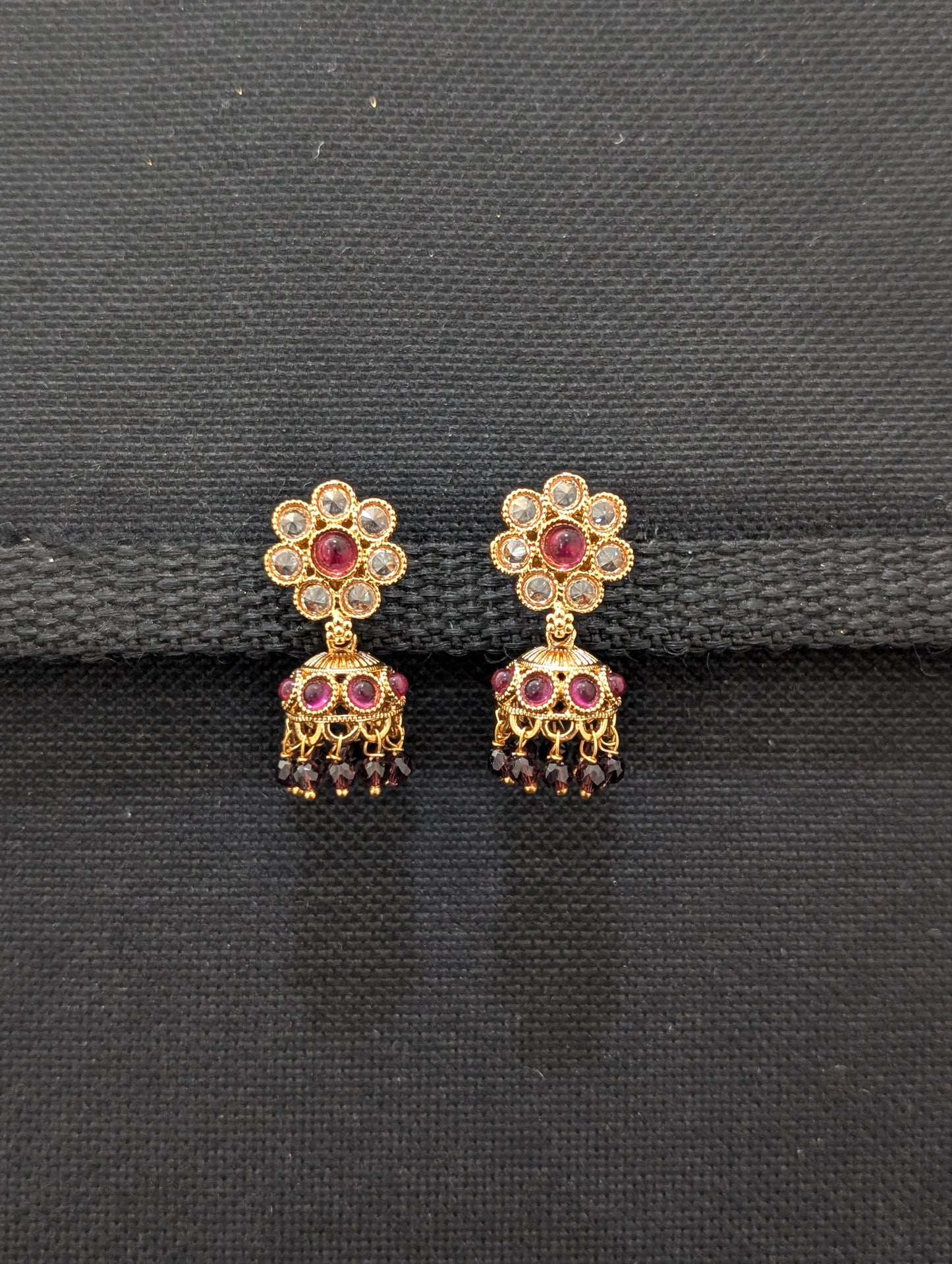Small Flower design Polki Jhumka Earrings