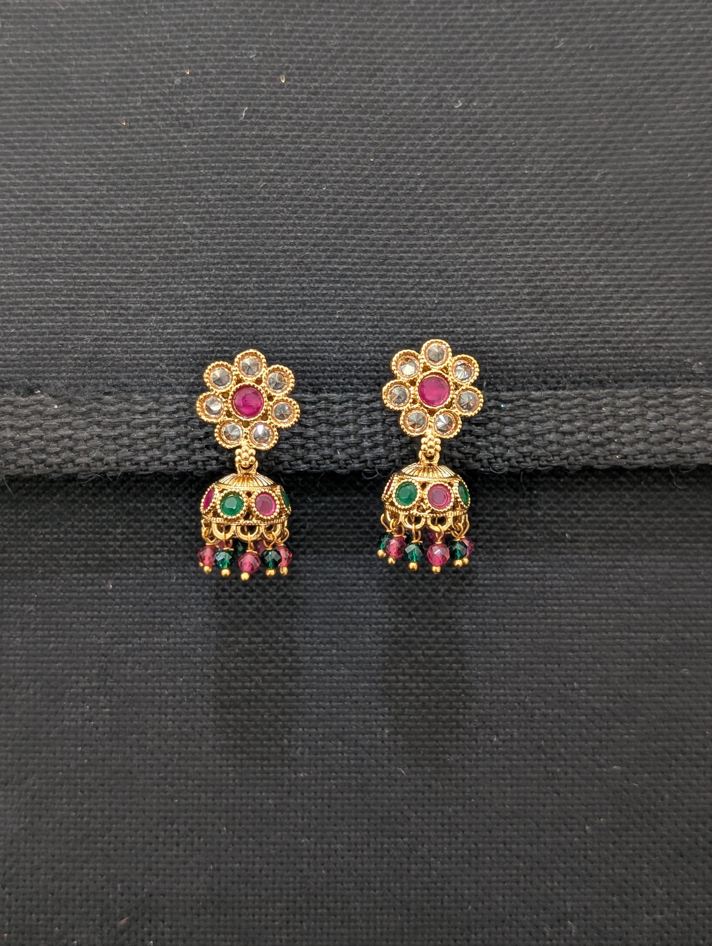 Small Flower design Polki Jhumka Earrings