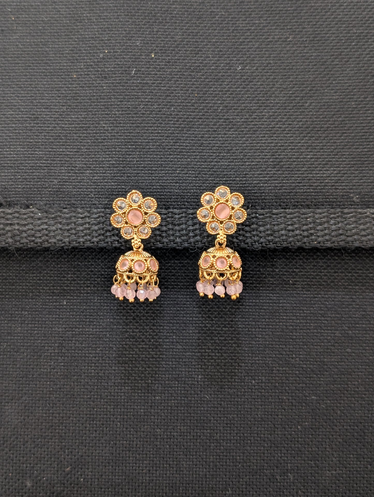 Small Flower design Polki Jhumka Earrings