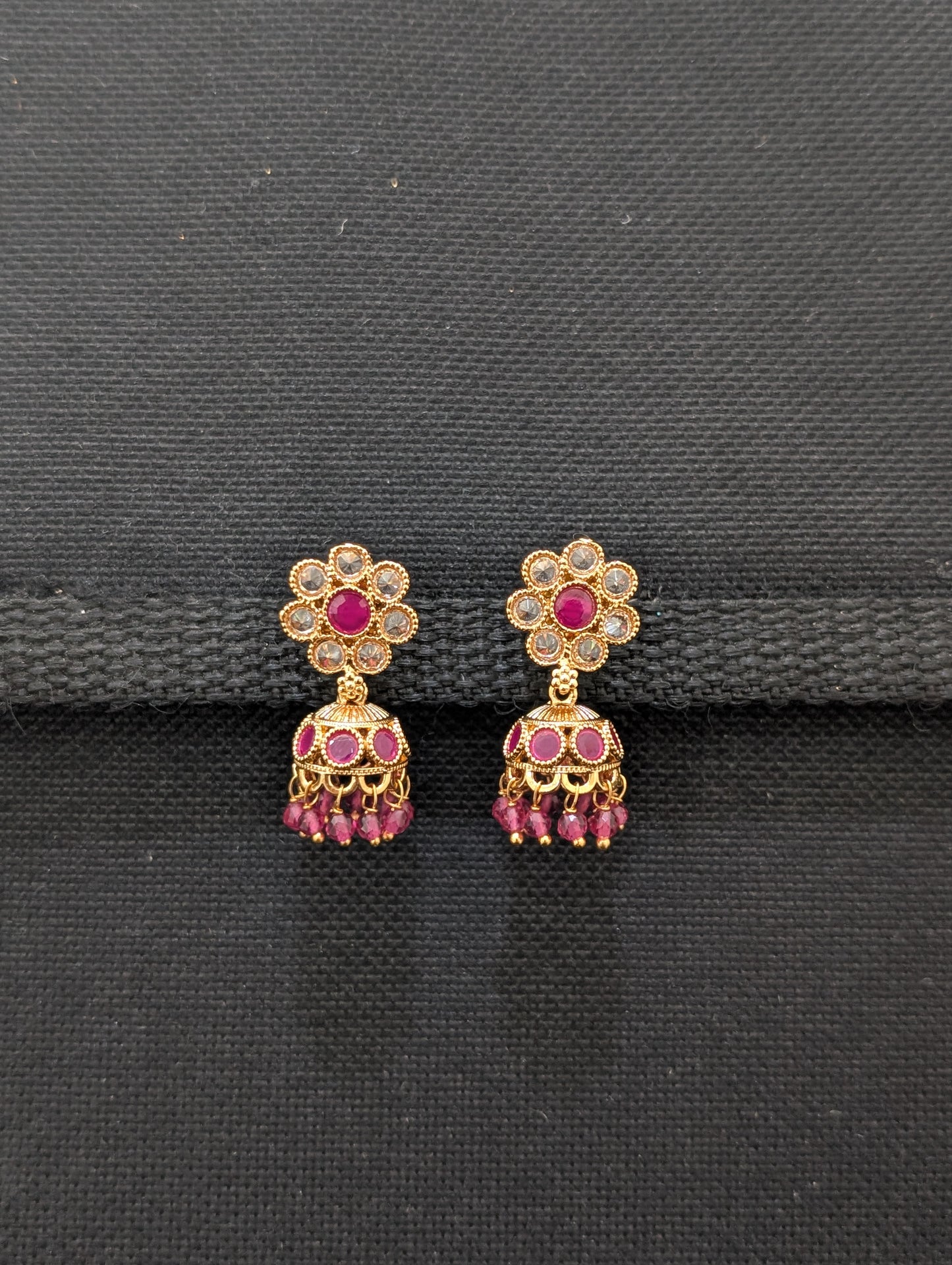 Small Flower design Polki Jhumka Earrings