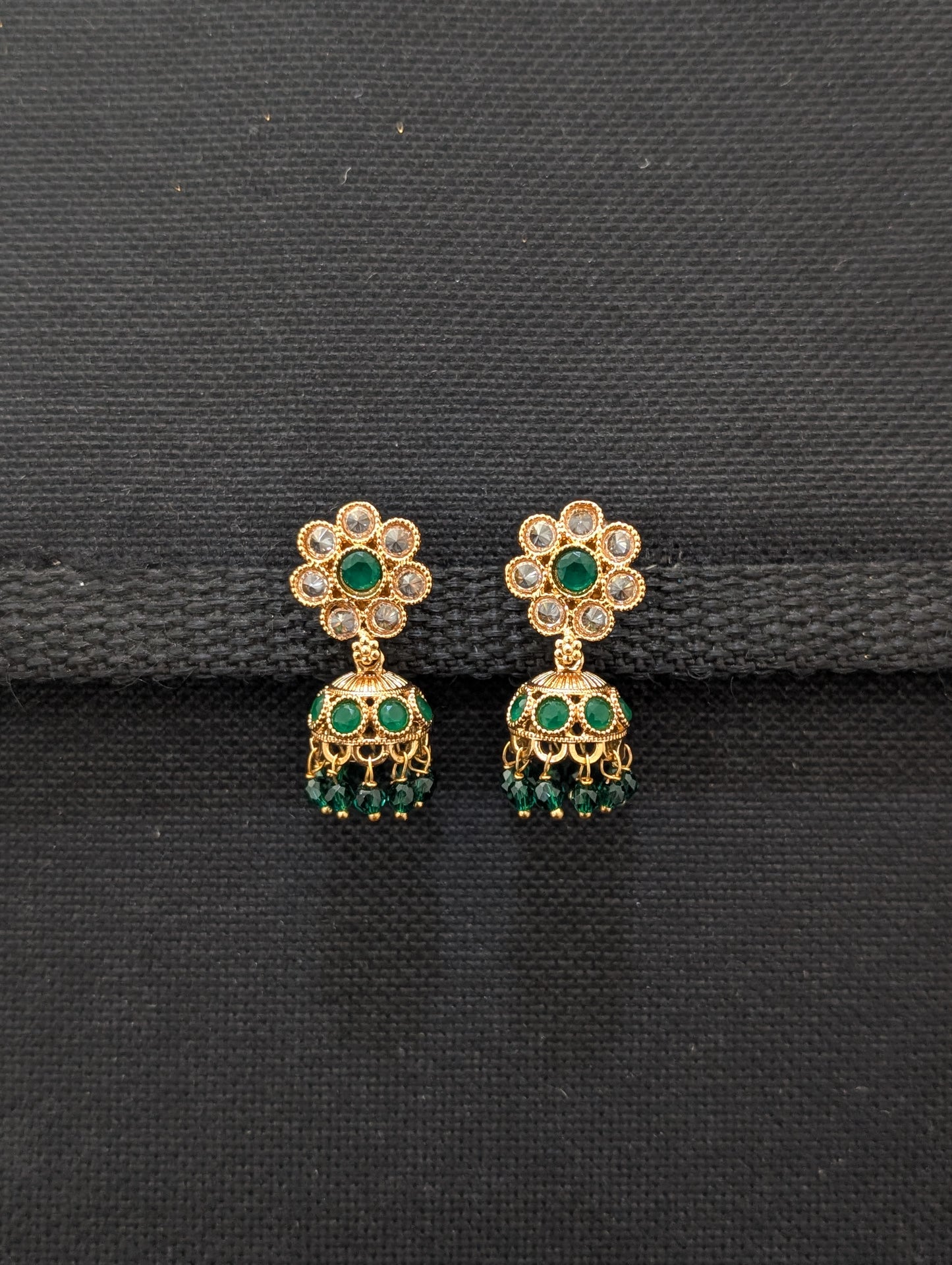 Small Flower design Polki Jhumka Earrings