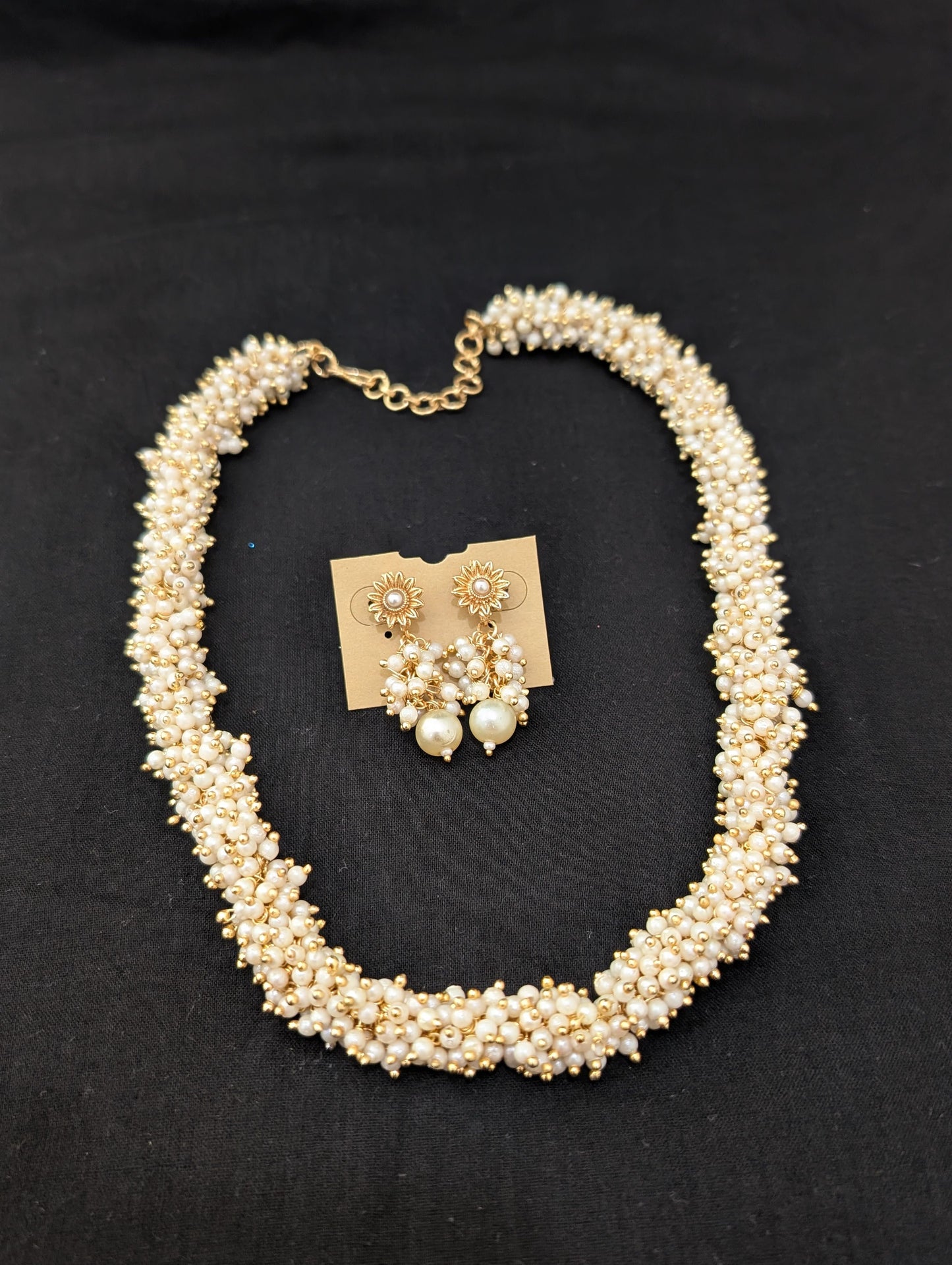 Pearl cluster bead Necklace set