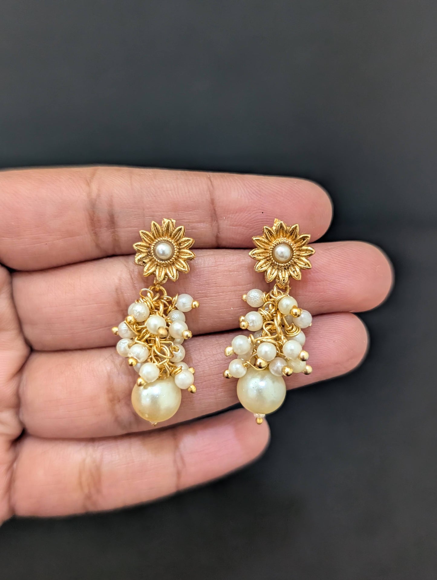 Pearl cluster bead Necklace set