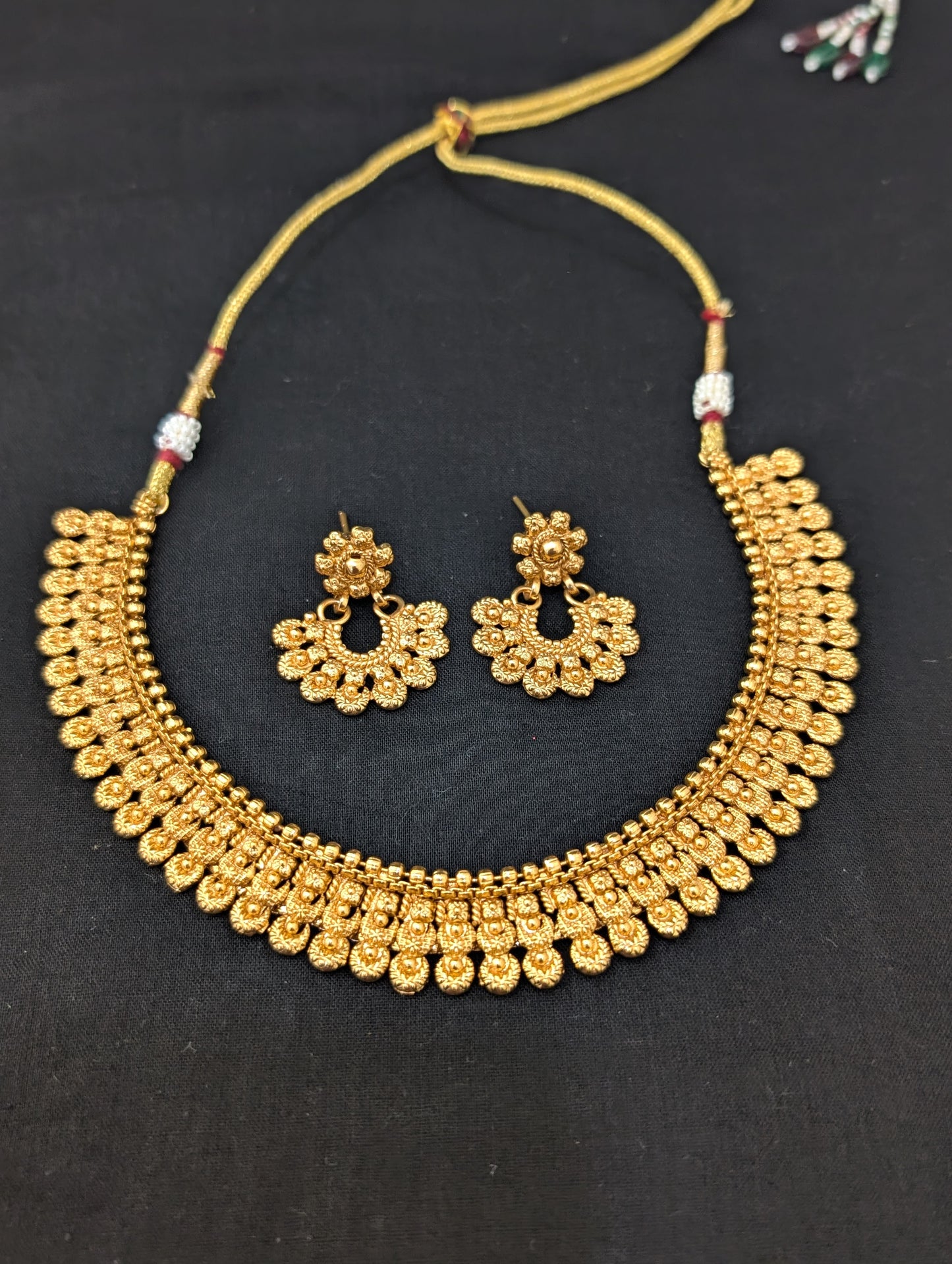 Gold plated Chandbali Spike Choker Necklace set
