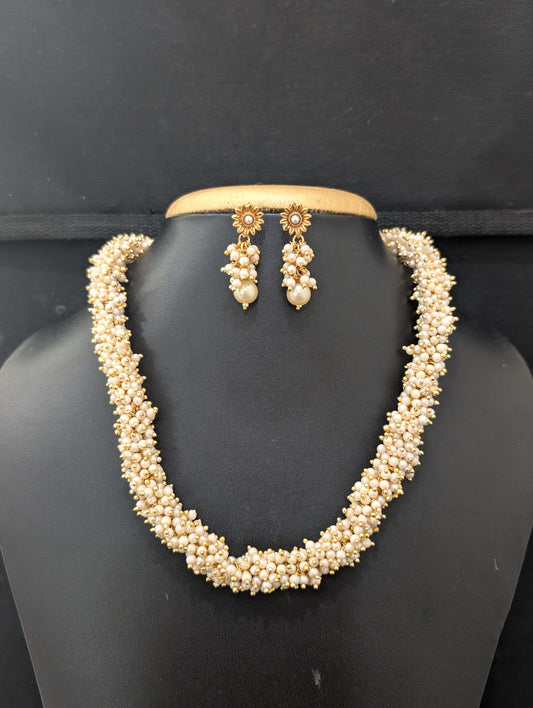 Pearl cluster bead Necklace set