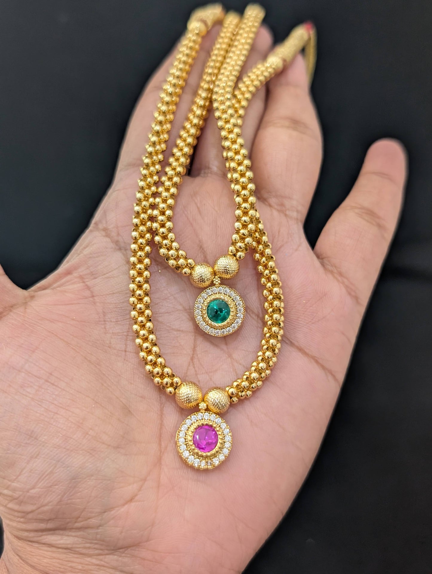 Micro gold plated Small Pendant Choker necklace