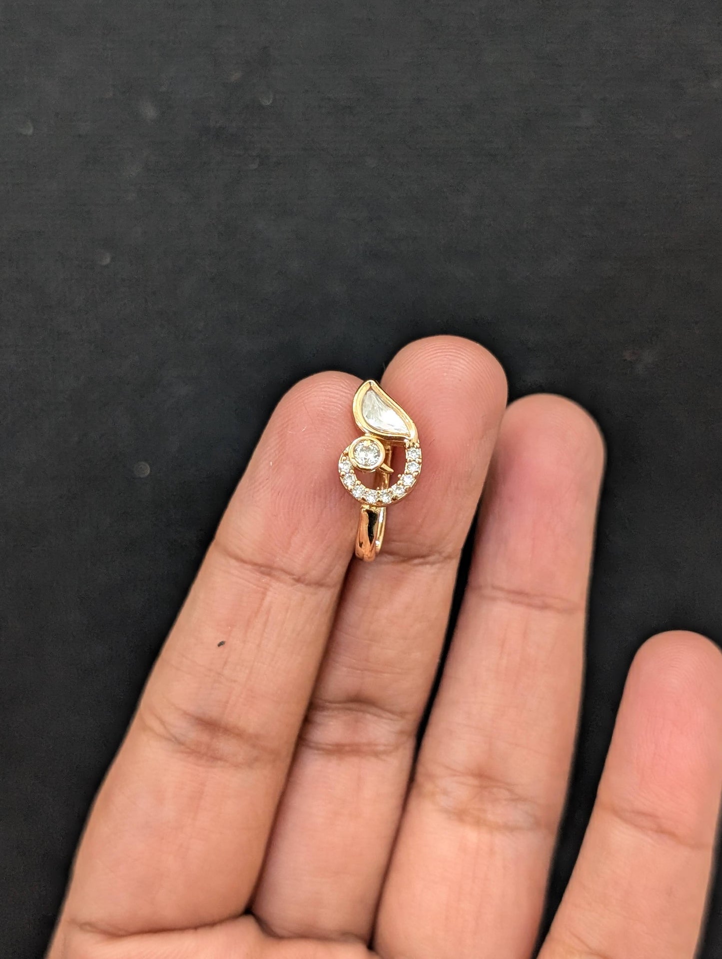 Peacock design Kundan Nose Pin