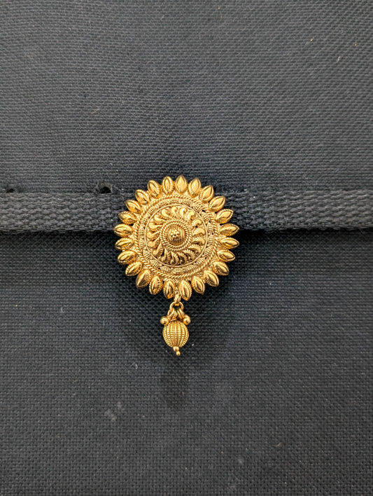 Gold plated Sunflower Clip on Hair Brooch
