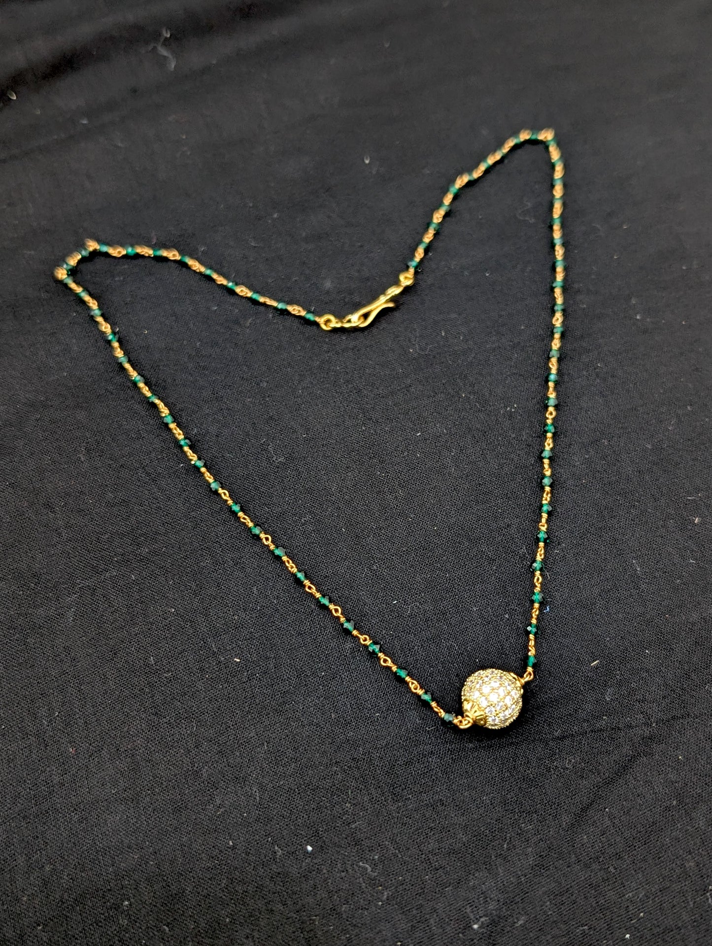 Micro gold plated CZ ball Chain necklace